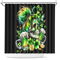 Irish Skull Shower Curtain Drink Up Bitches