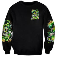 Irish Skull Sweatshirt Drink Up Bitches - Wonder Print Shop