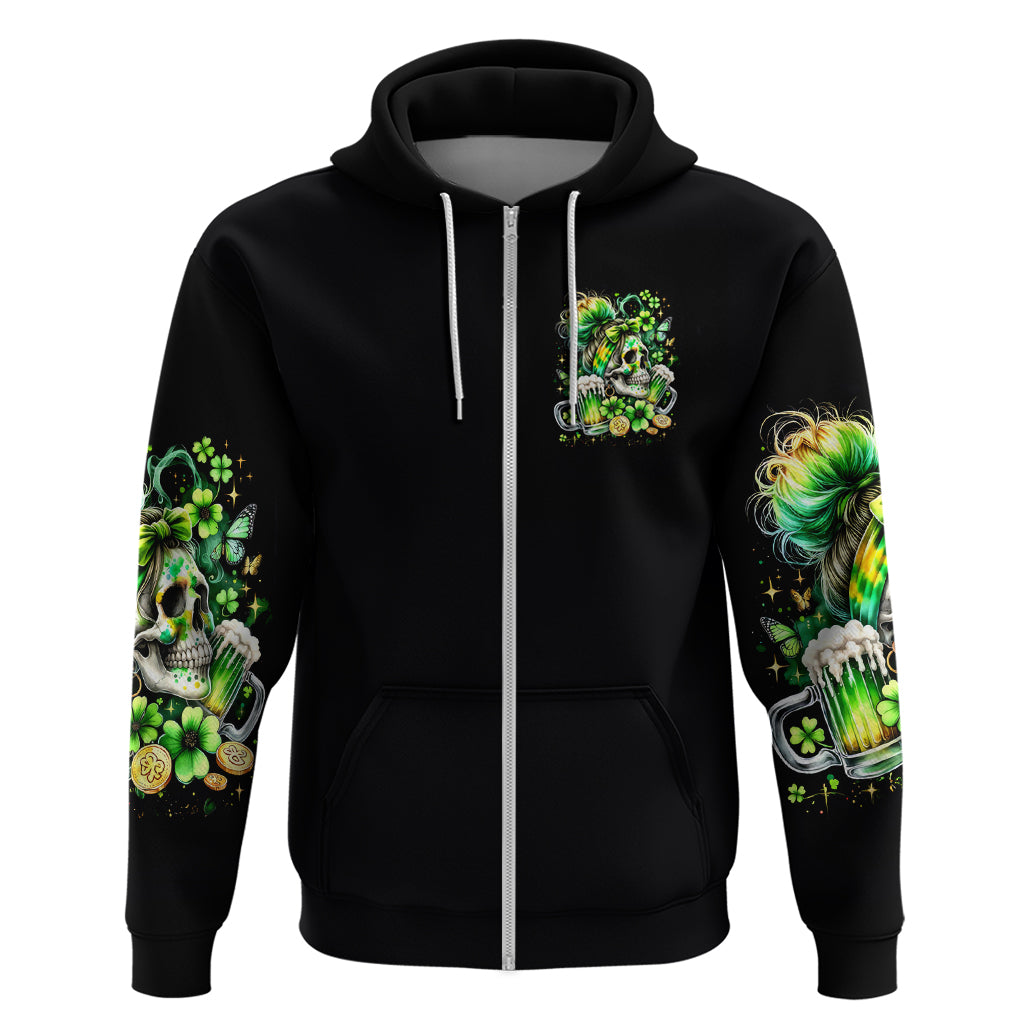 Irish Skull Zip Hoodie Drink Up Bitches - Wonder Print Shop