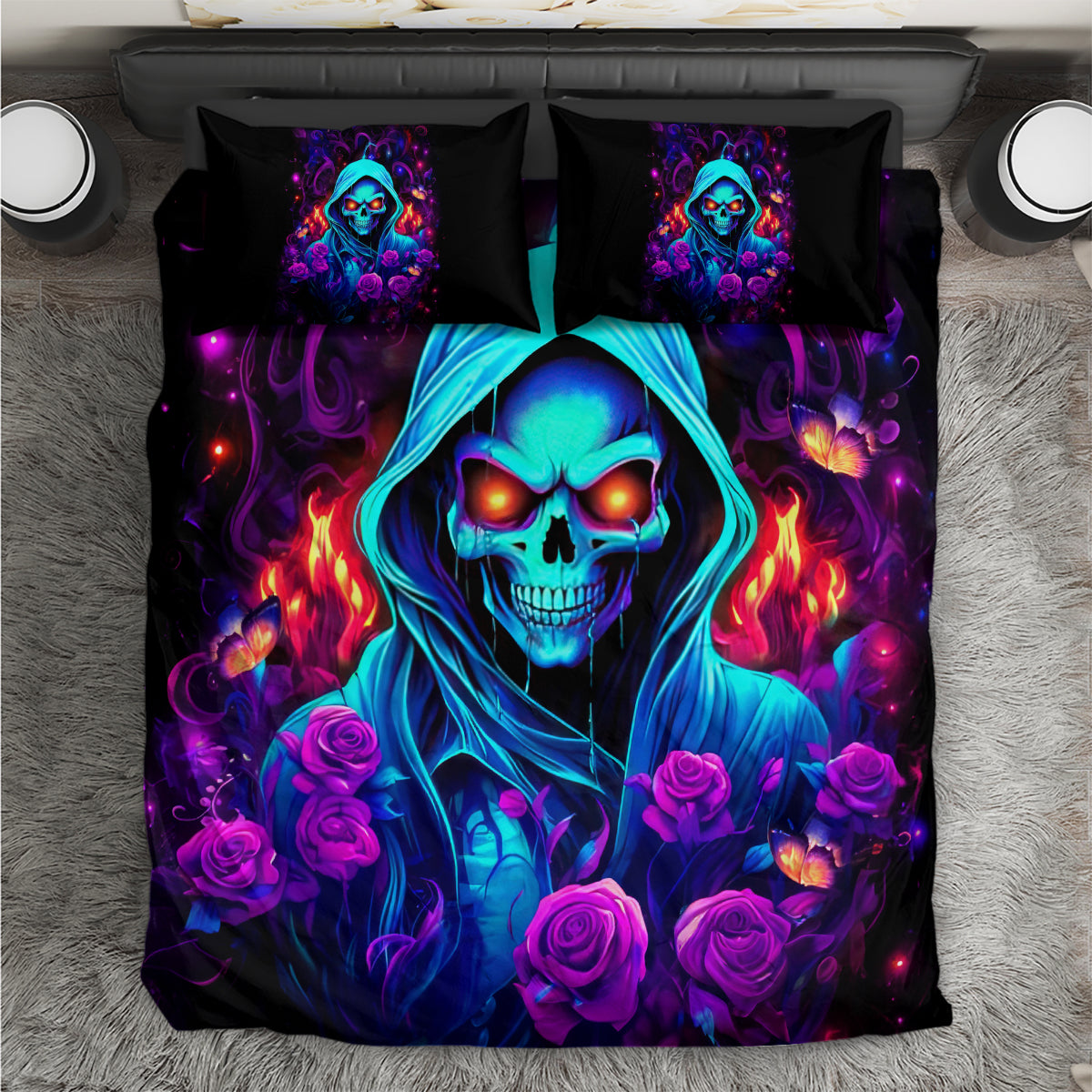 Rose Skull Bedding Set Just So We Are Clear I'm Not Afraid Of You