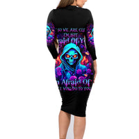 Rose Skull Family Matching Long Sleeve Bodycon Dress and Hawaiian Shirt Just So We Are Clear I'm Not Afraid Of You - Wonder Print Shop
