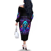 Rose Skull Family Matching Off Shoulder Long Sleeve Dress and Hawaiian Shirt Just So We Are Clear I'm Not Afraid Of You - Wonder Print Shop