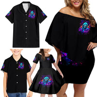 Rose Skull Family Matching Off Shoulder Short Dress and Hawaiian Shirt Just So We Are Clear I'm Not Afraid Of You - Wonder Print Shop