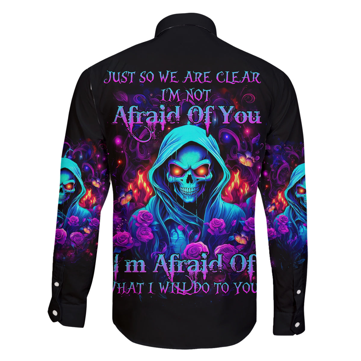 Rose Skull Family Matching Tank Maxi Dress and Hawaiian Shirt Just So We Are Clear I'm Not Afraid Of You - Wonder Print Shop