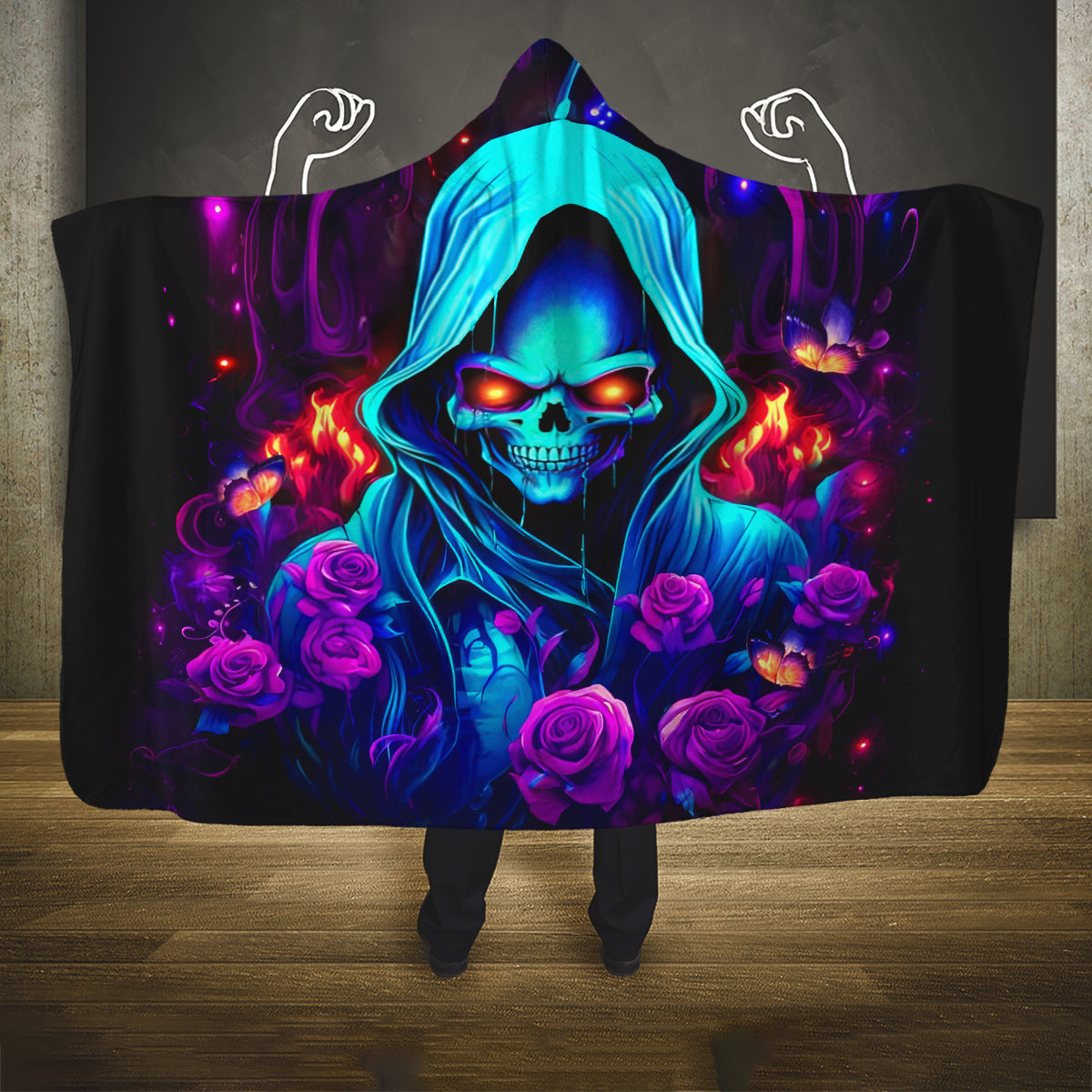 Rose Skull Hooded Blanket Just So We Are Clear I'm Not Afraid Of You