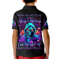 Rose Skull Kid Polo Shirt Just So We Are Clear I'm Not Afraid Of You - Wonder Print Shop