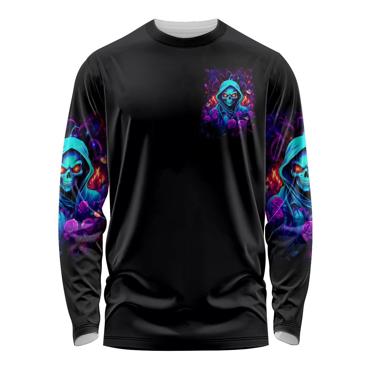 Rose Skull Long Sleeve Shirt Just So We Are Clear I'm Not Afraid Of You - Wonder Print Shop