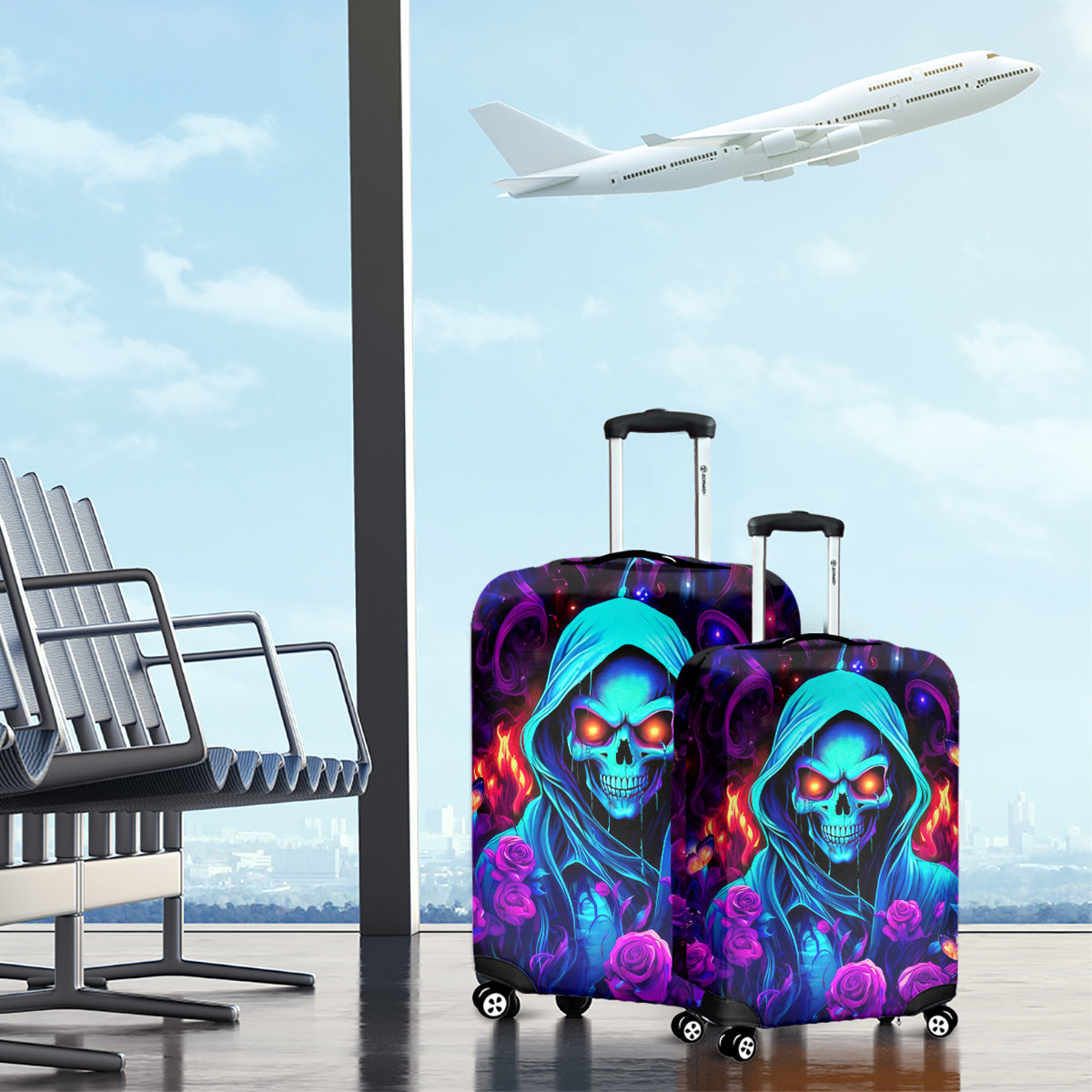 Rose Skull Luggage Cover Just So We Are Clear I'm Not Afraid Of You - Wonder Print Shop