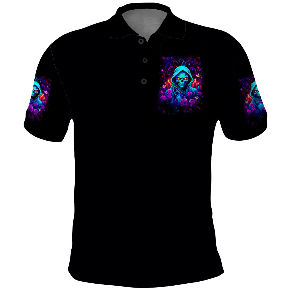 Rose Skull Polo Shirt Just So We Are Clear I'm Not Afraid Of You - Wonder Print Shop