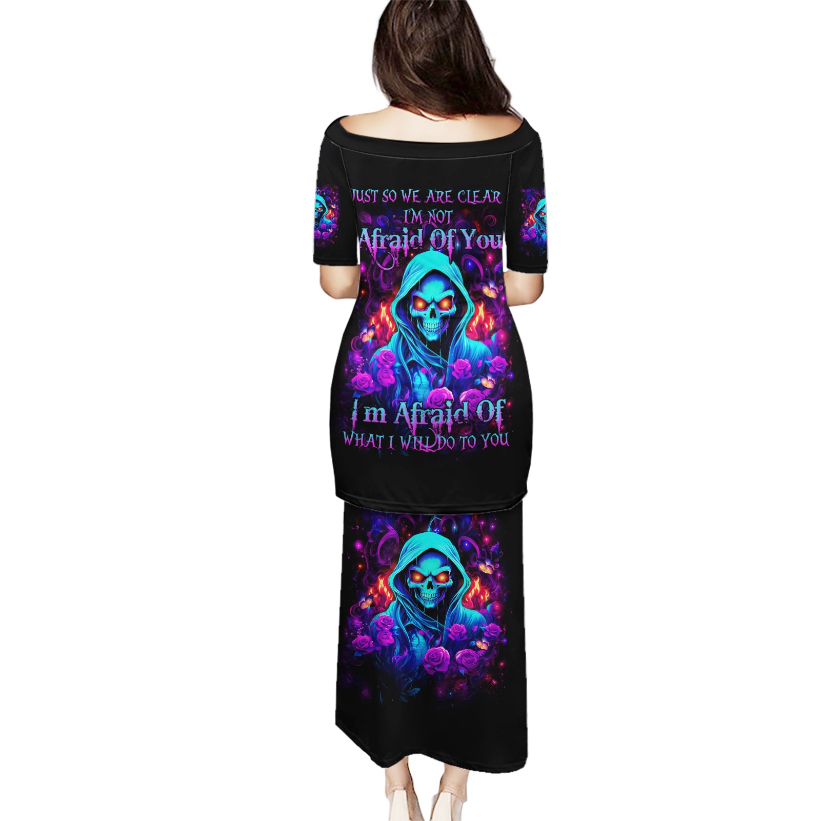 Rose Skull Puletasi Just So We Are Clear I'm Not Afraid Of You - Wonder Print Shop