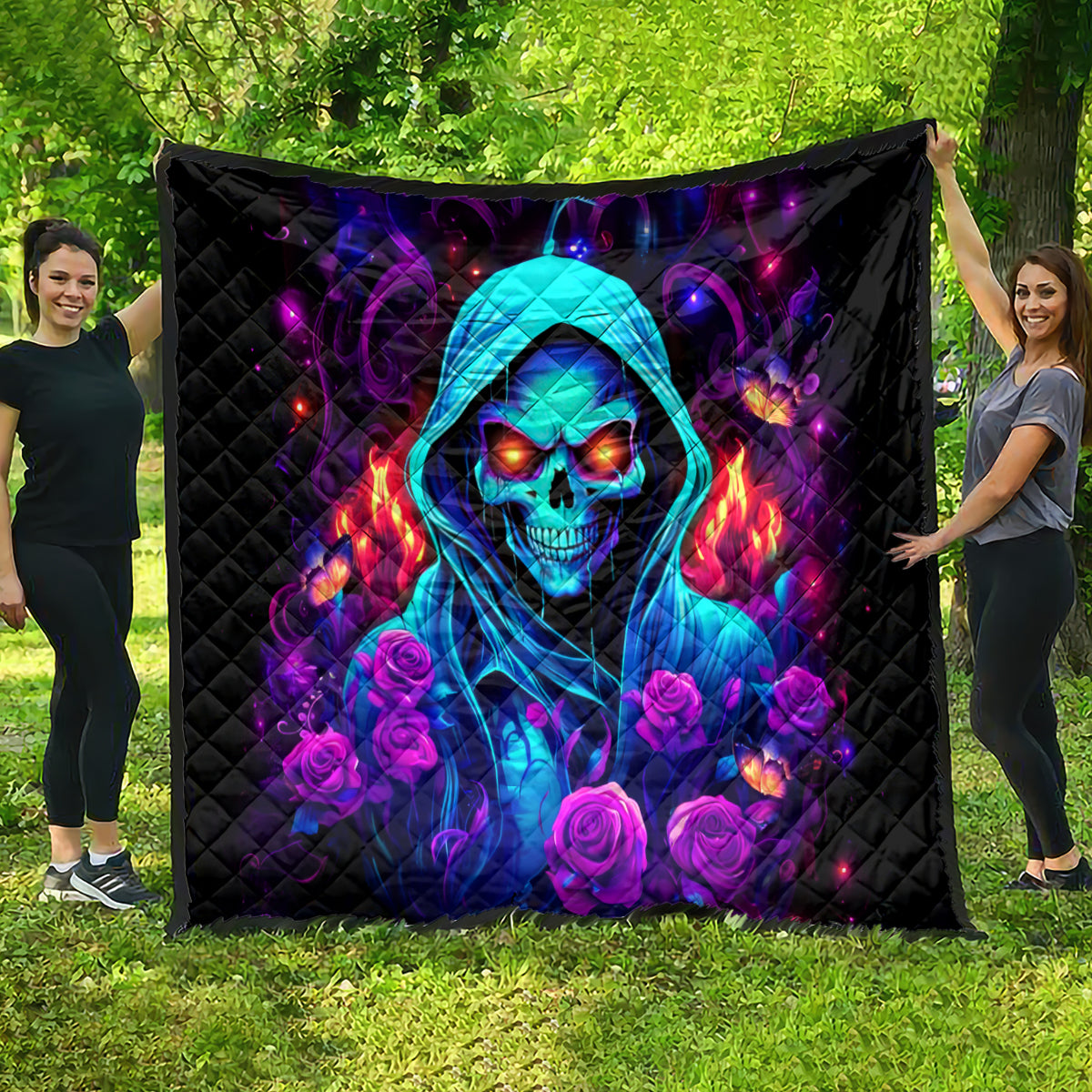 Rose Skull Quilt Just So We Are Clear I'm Not Afraid Of You - Wonder Print Shop