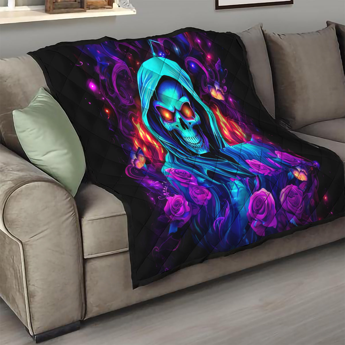 Rose Skull Quilt Just So We Are Clear I'm Not Afraid Of You - Wonder Print Shop
