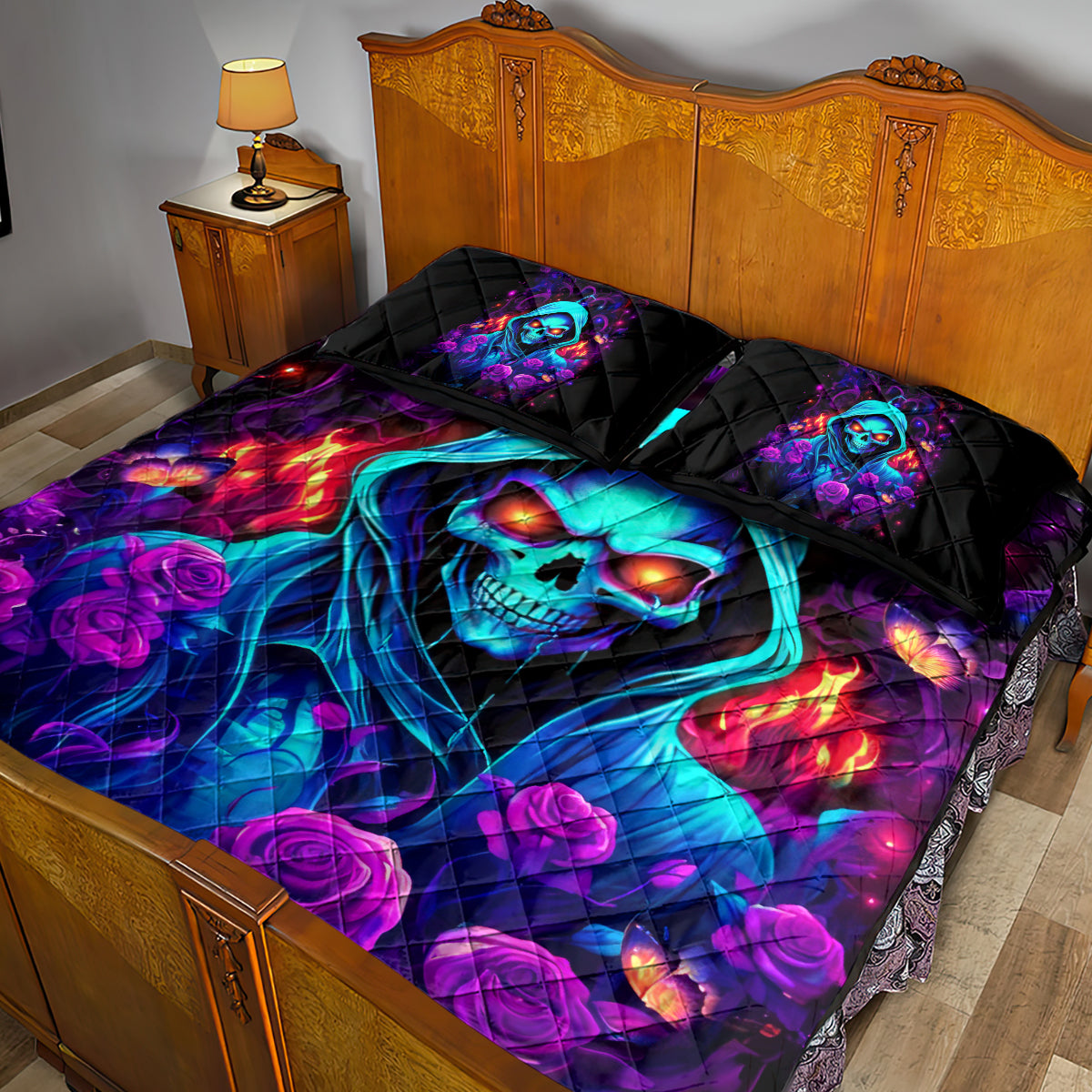 Rose Skull Quilt Bed Set Just So We Are Clear I'm Not Afraid Of You - Wonder Print Shop