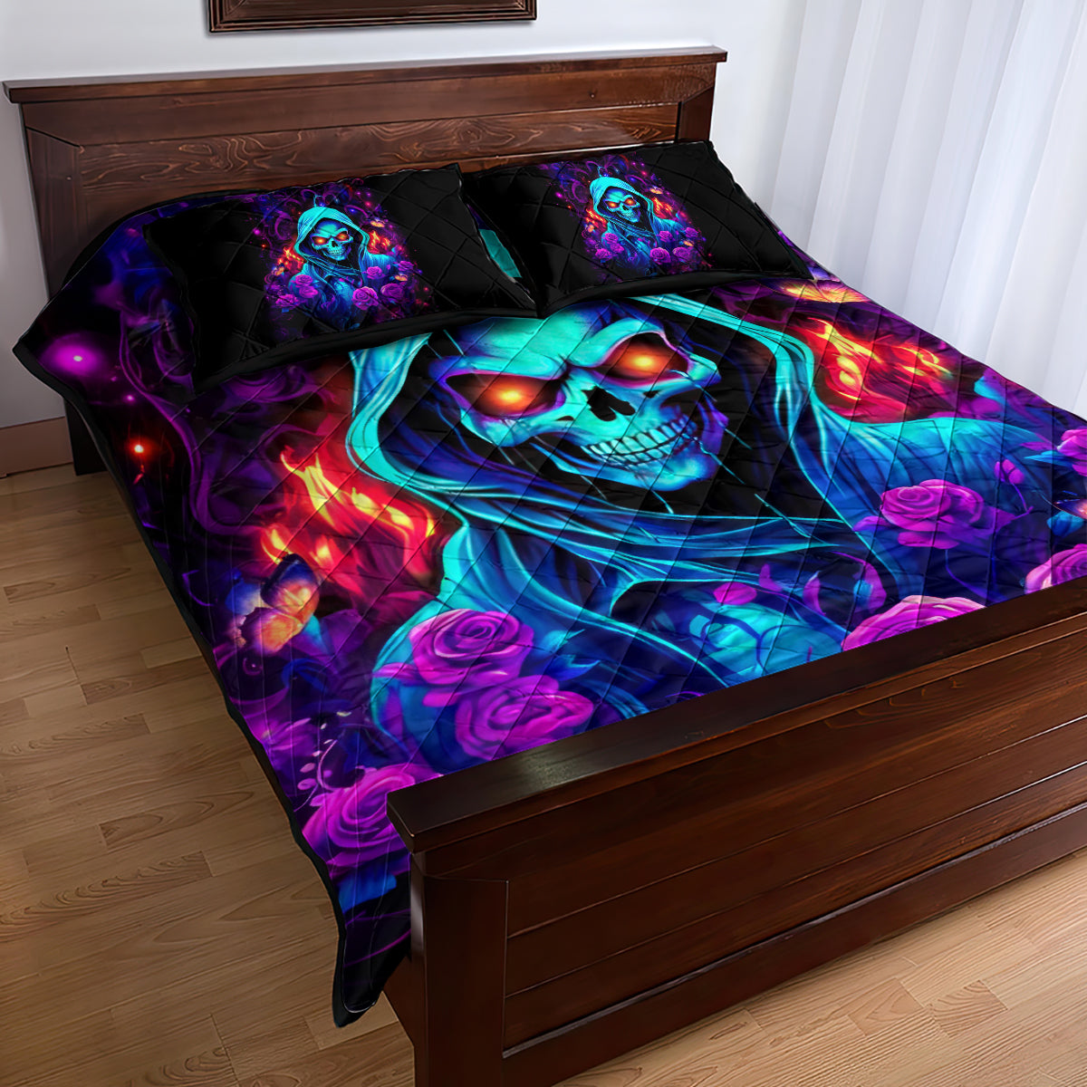 Rose Skull Quilt Bed Set Just So We Are Clear I'm Not Afraid Of You - Wonder Print Shop