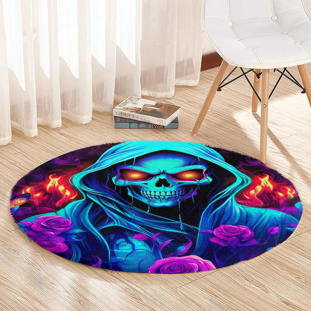 Rose Skull Round Carpet Just So We Are Clear I'm Not Afraid Of You