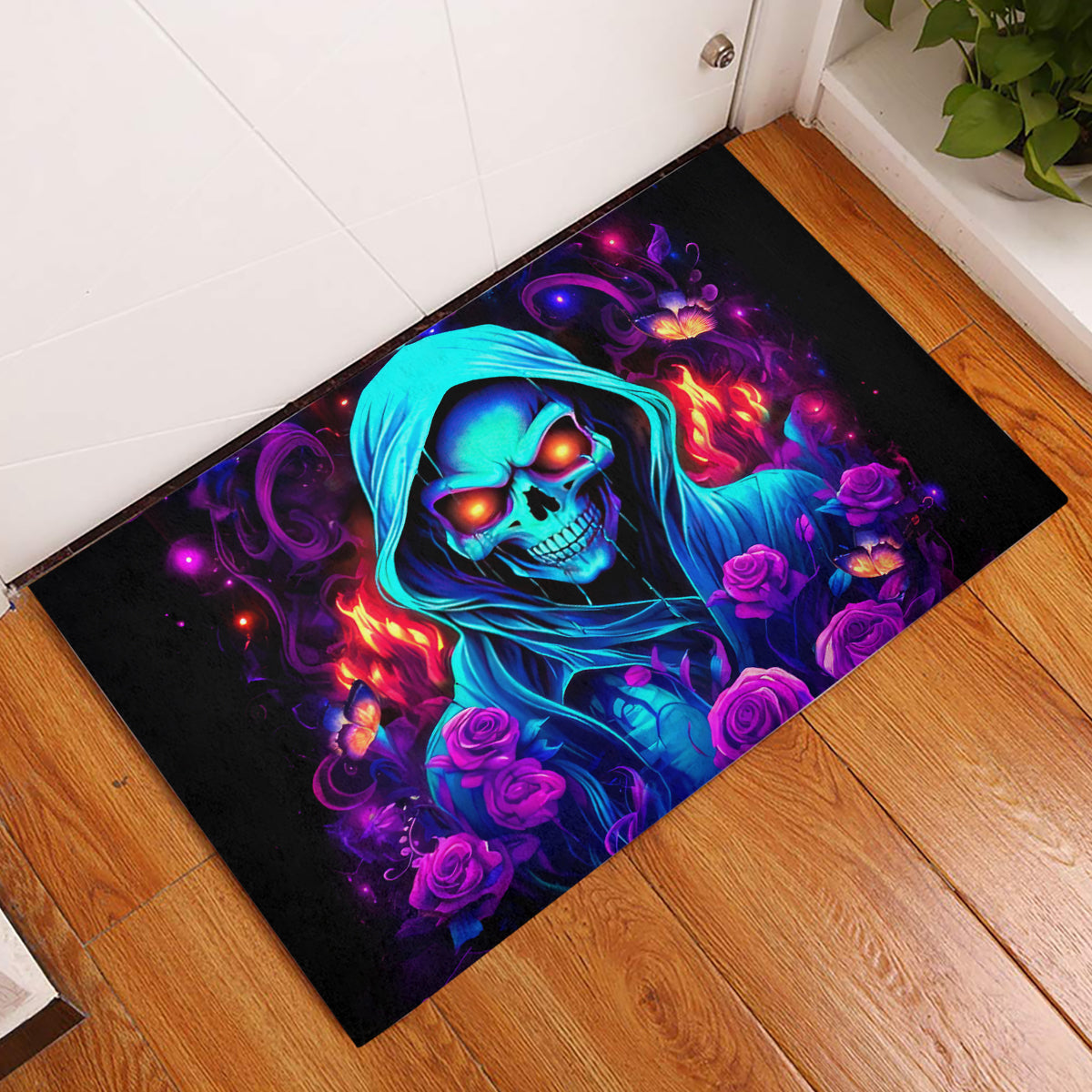 Rose Skull Rubber Doormat Just So We Are Clear I'm Not Afraid Of You - Wonder Print Shop