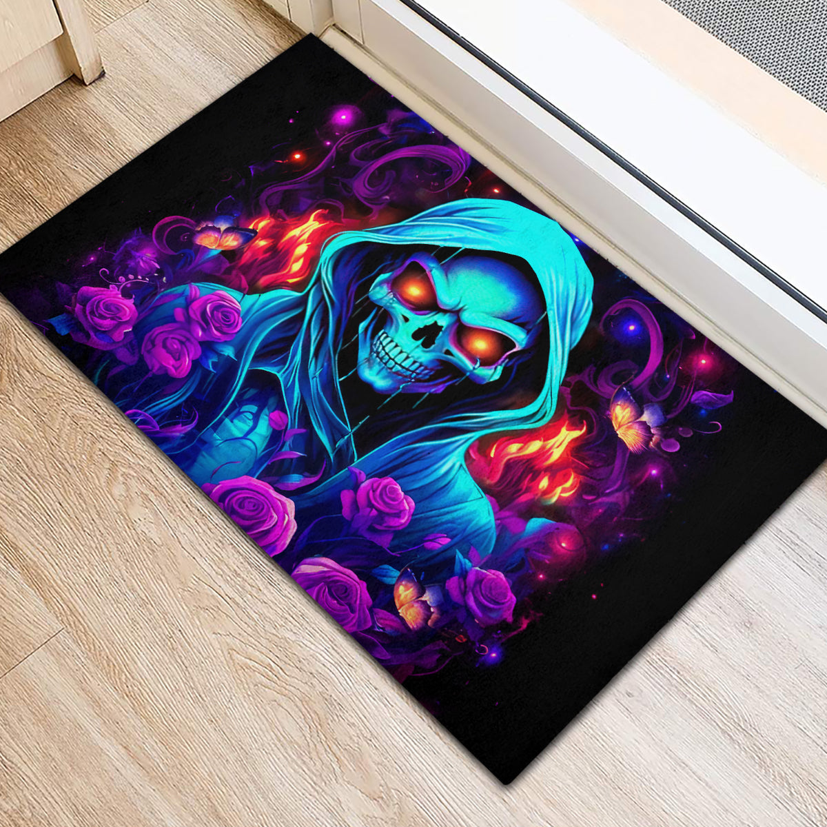 Rose Skull Rubber Doormat Just So We Are Clear I'm Not Afraid Of You - Wonder Print Shop