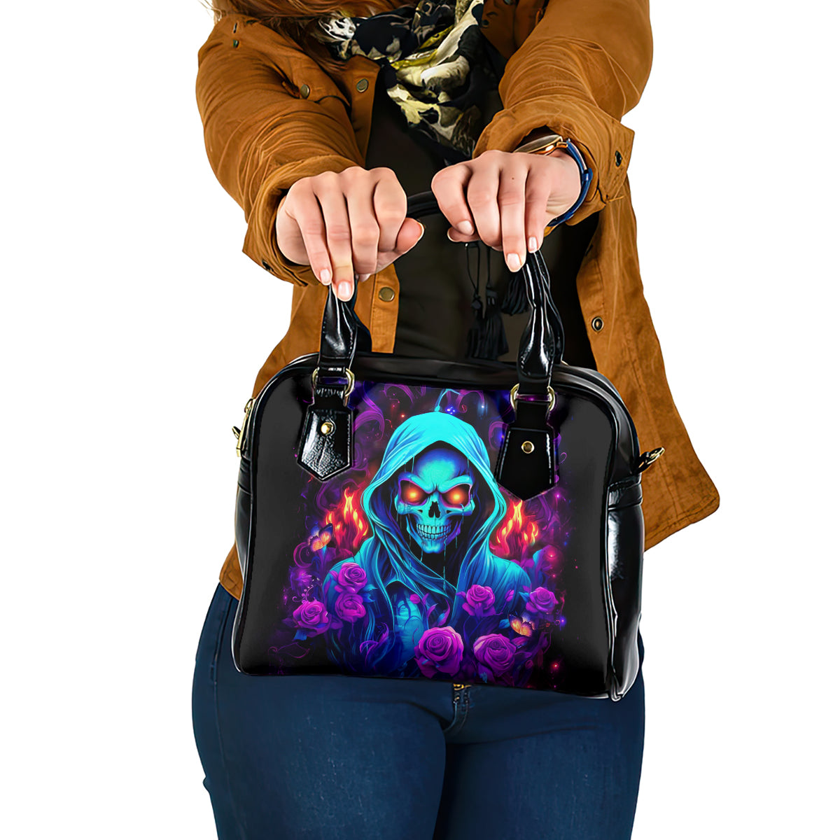 Rose Skull Shoulder Handbag Just So We Are Clear I'm Not Afraid Of You