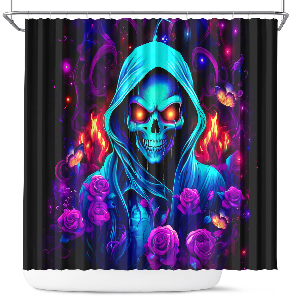 Rose Skull Shower Curtain Just So We Are Clear I'm Not Afraid Of You