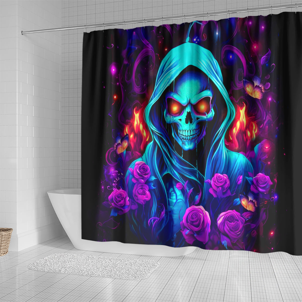 Rose Skull Shower Curtain Just So We Are Clear I'm Not Afraid Of You
