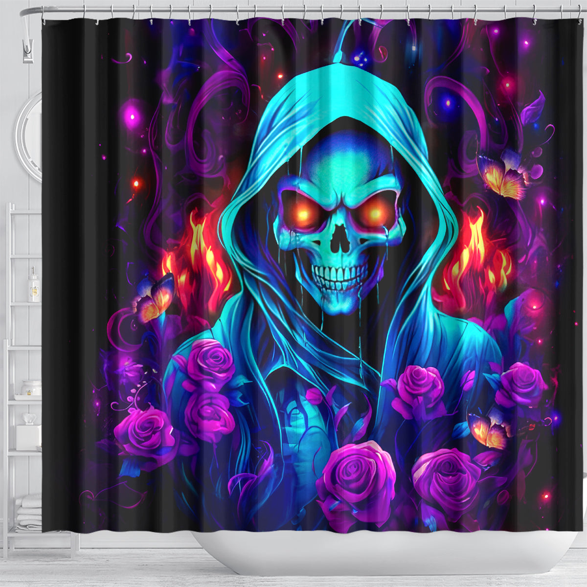 Rose Skull Shower Curtain Just So We Are Clear I'm Not Afraid Of You