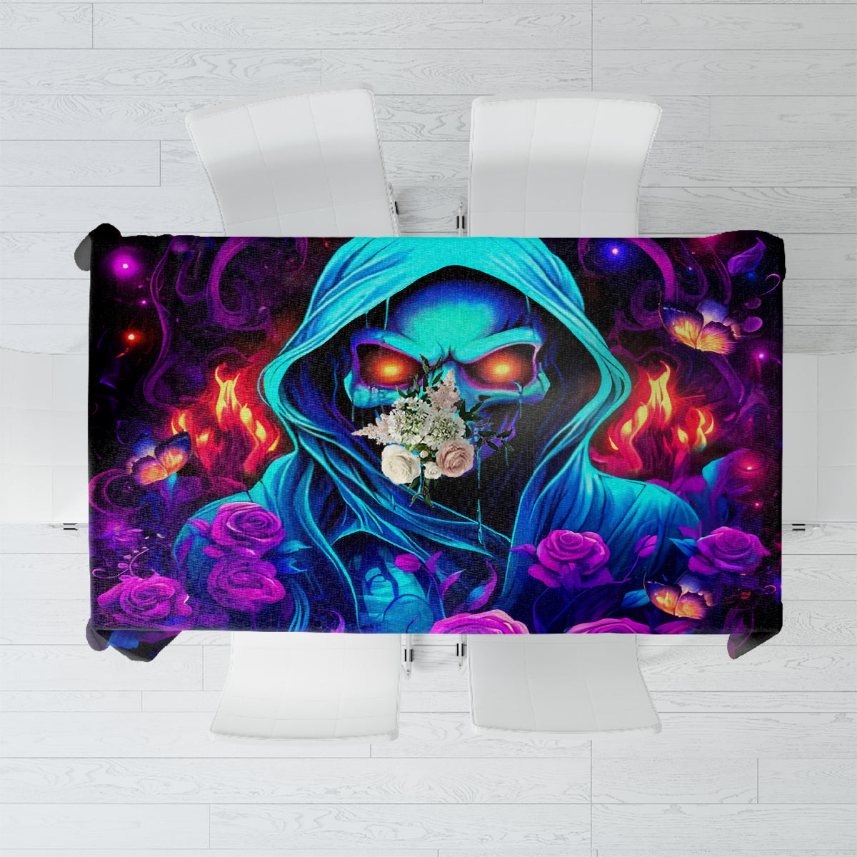 Rose Skull Tablecloth Just So We Are Clear I'm Not Afraid Of You - Wonder Print Shop