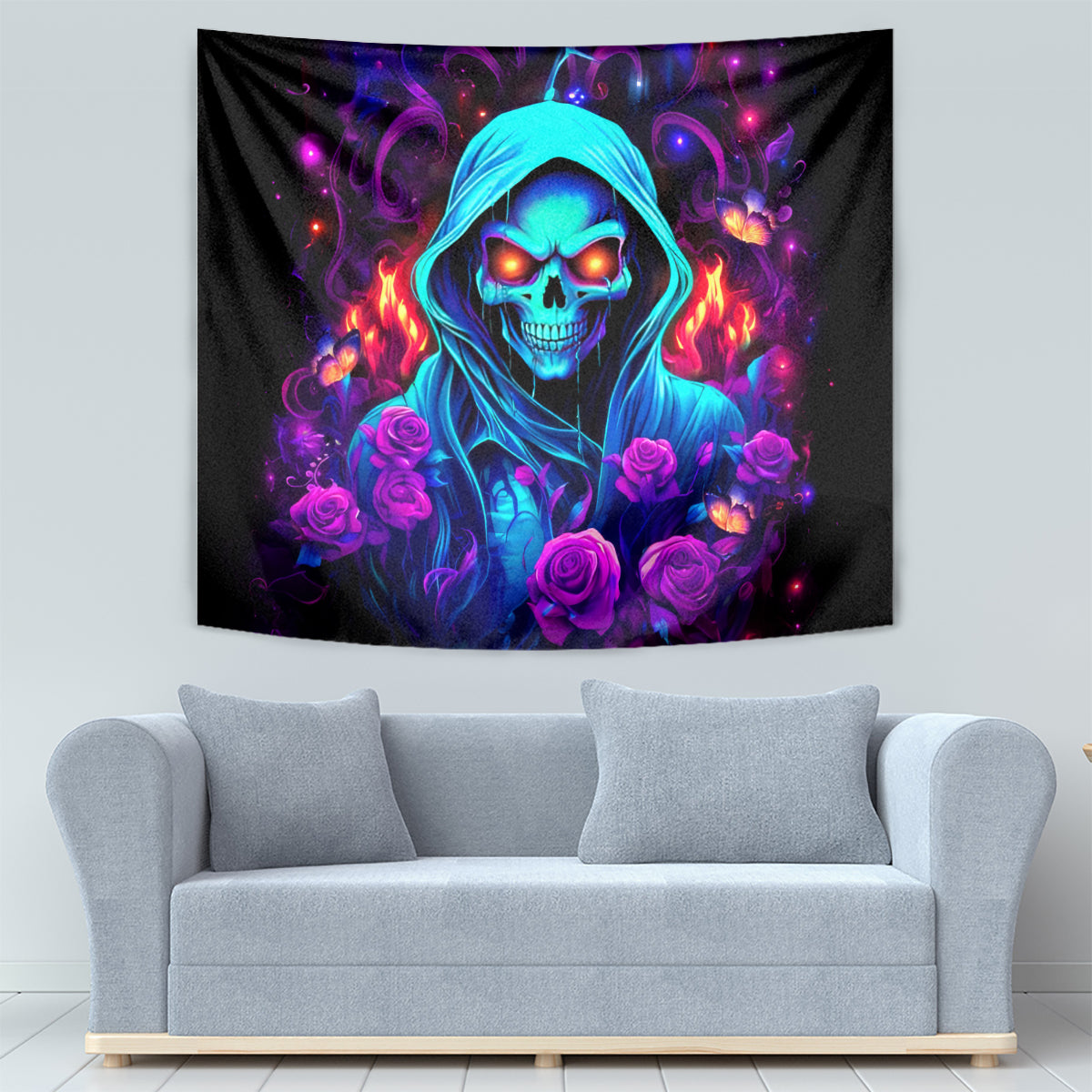 Rose Skull Tapestry Just So We Are Clear I'm Not Afraid Of You - Wonder Print Shop