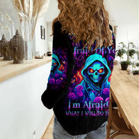 Rose Skull Women Casual Shirt Just So We Are Clear I'm Not Afraid Of You - Wonder Print Shop