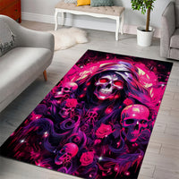 Rose Skull Area Rug Stuck Between IDK IDC And IDGAF - Wonder Print Shop