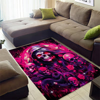 Rose Skull Area Rug Stuck Between IDK IDC And IDGAF - Wonder Print Shop