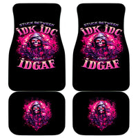 Rose Skull Car Mats Stuck Between IDK IDC And IDGAF - Wonder Print Shop