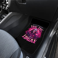 Rose Skull Car Mats Stuck Between IDK IDC And IDGAF - Wonder Print Shop