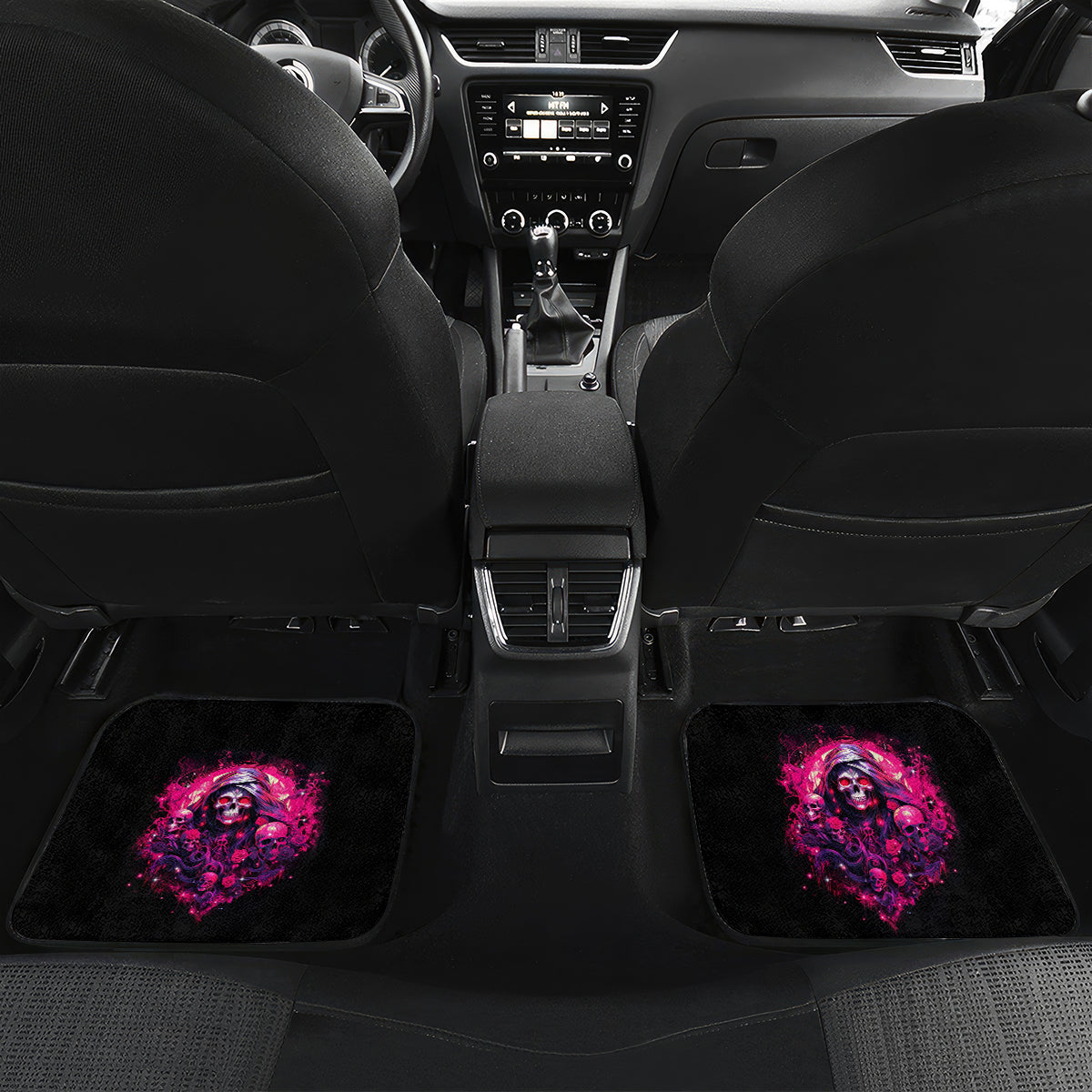 Rose Skull Car Mats Stuck Between IDK IDC And IDGAF - Wonder Print Shop