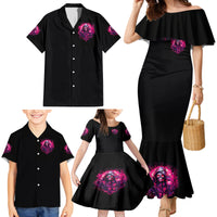 Rose Skull Family Matching Mermaid Dress and Hawaiian Shirt Stuck Between IDK IDC And IDGAF - Wonder Print Shop