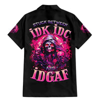 Rose Skull Family Matching Mermaid Dress and Hawaiian Shirt Stuck Between IDK IDC And IDGAF - Wonder Print Shop