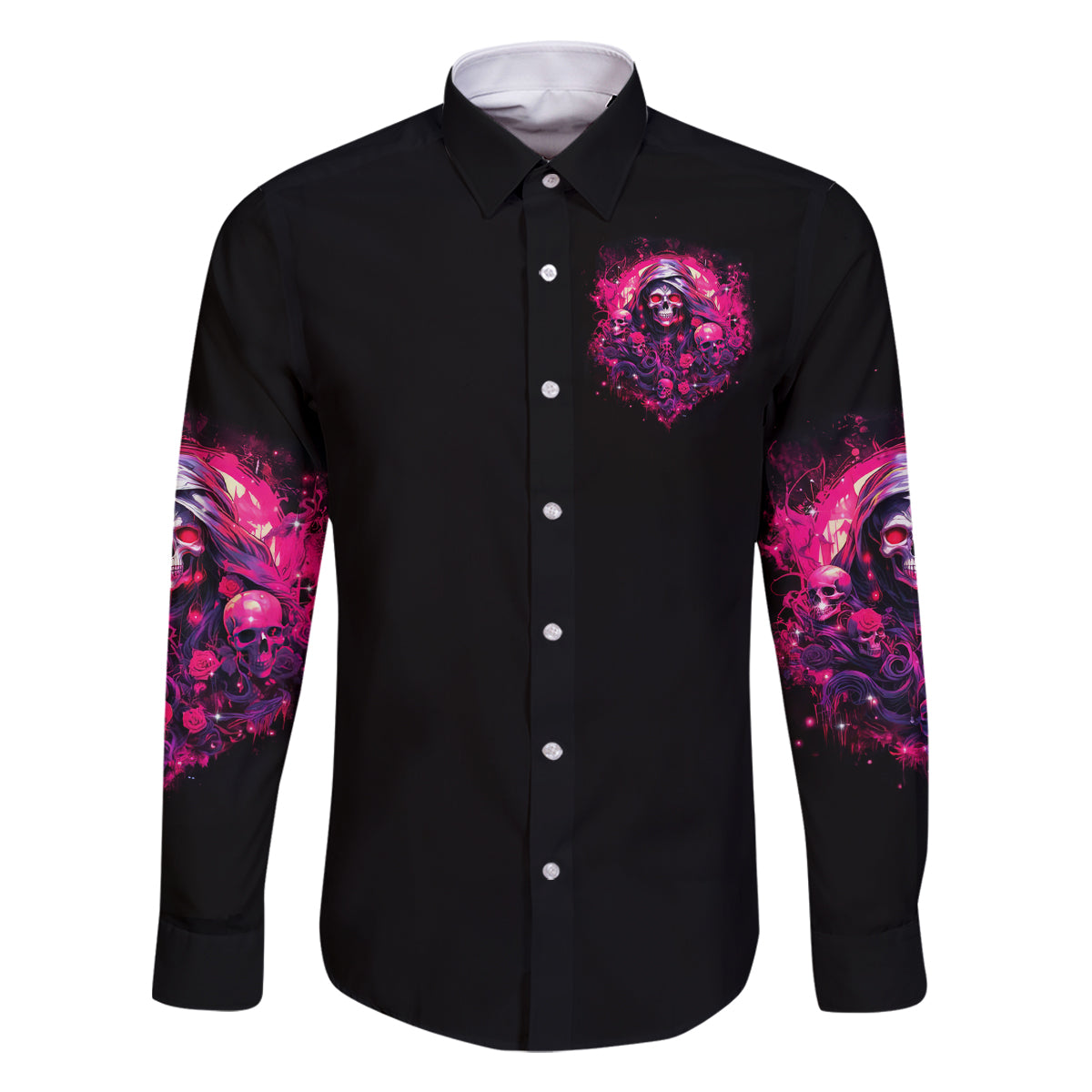 Rose Skull Family Matching Off Shoulder Long Sleeve Dress and Hawaiian Shirt Stuck Between IDK IDC And IDGAF - Wonder Print Shop