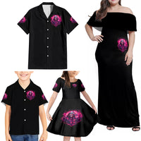 Rose Skull Family Matching Off Shoulder Maxi Dress and Hawaiian Shirt Stuck Between IDK IDC And IDGAF - Wonder Print Shop