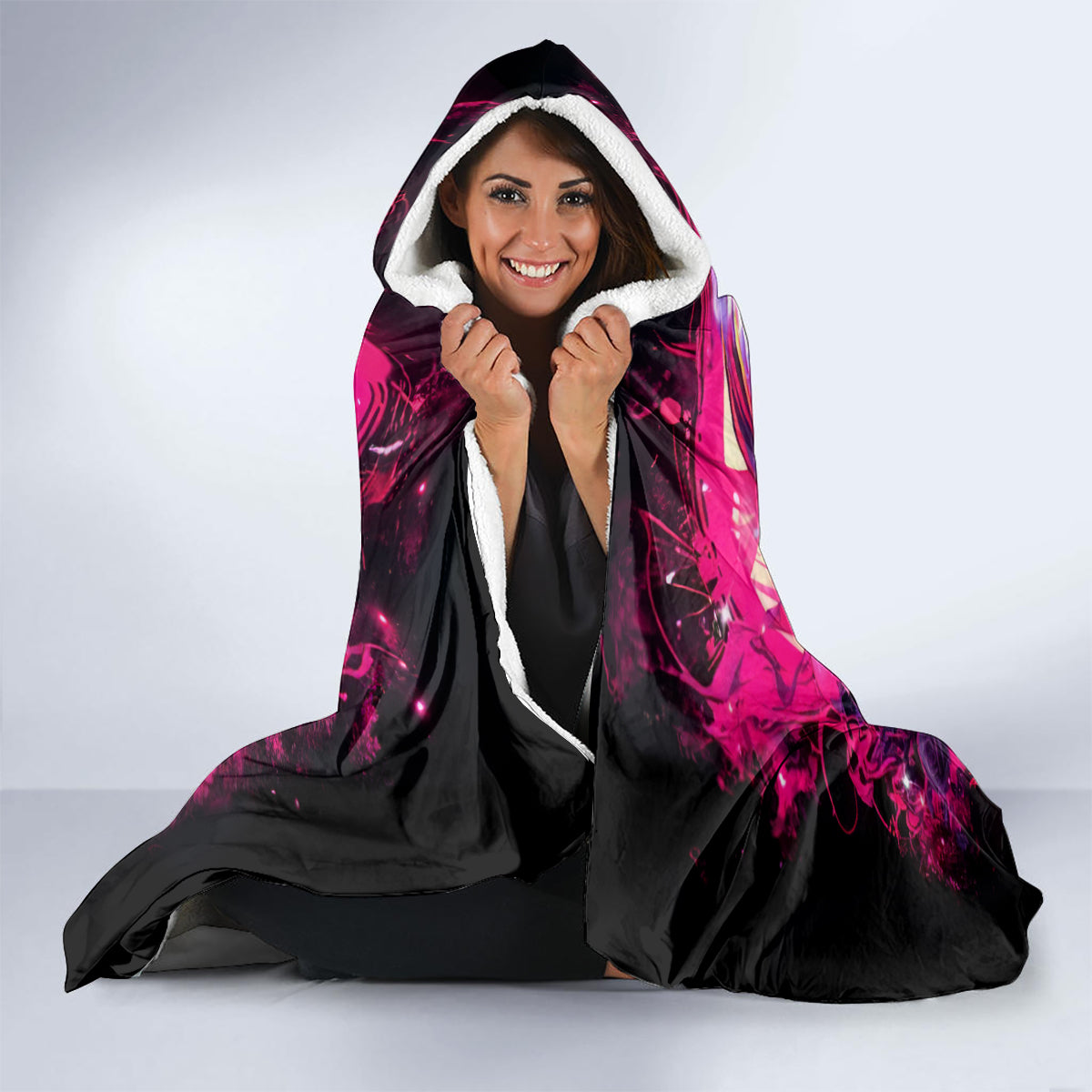 Rose Skull Hooded Blanket Stuck Between IDK IDC And IDGAF
