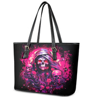 Rose Skull Leather Tote Bag Stuck Between IDK IDC And IDGAF - Wonder Print Shop