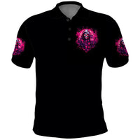 Rose Skull Polo Shirt Stuck Between IDK IDC And IDGAF - Wonder Print Shop