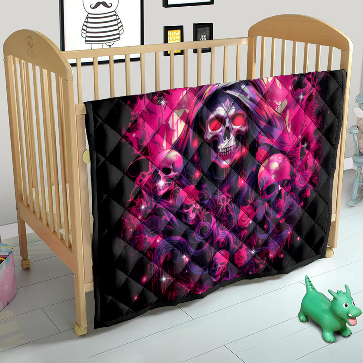 Rose Skull Quilt Stuck Between IDK IDC And IDGAF - Wonder Print Shop