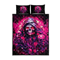 Rose Skull Quilt Bed Set Stuck Between IDK IDC And IDGAF - Wonder Print Shop