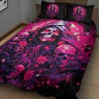 Rose Skull Quilt Bed Set Stuck Between IDK IDC And IDGAF - Wonder Print Shop