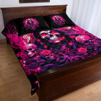 Rose Skull Quilt Bed Set Stuck Between IDK IDC And IDGAF - Wonder Print Shop