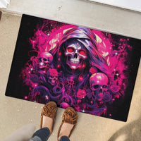 Rose Skull Rubber Doormat Stuck Between IDK IDC And IDGAF - Wonder Print Shop