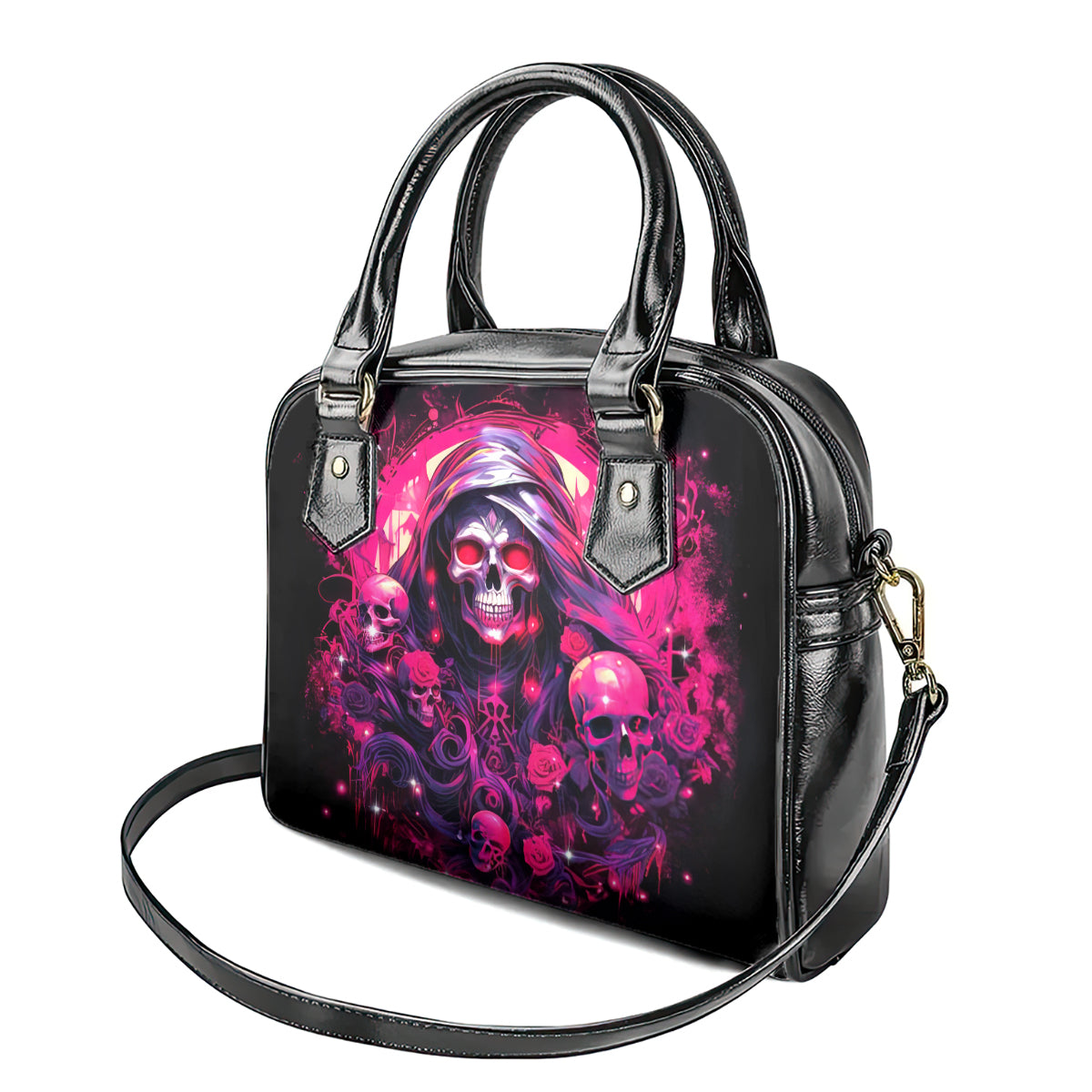 Rose Skull Shoulder Handbag Stuck Between IDK IDC And IDGAF