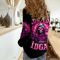 Rose Skull Women Casual Shirt Stuck Between IDK IDC And IDGAF - Wonder Print Shop