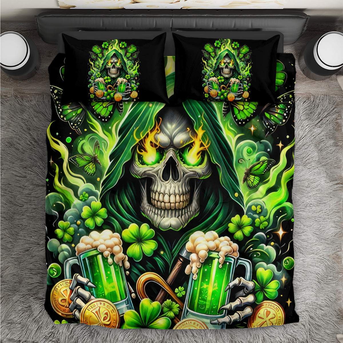 Irish Skull Bedding Set The Devil Whispered To Me I'm Coming For You