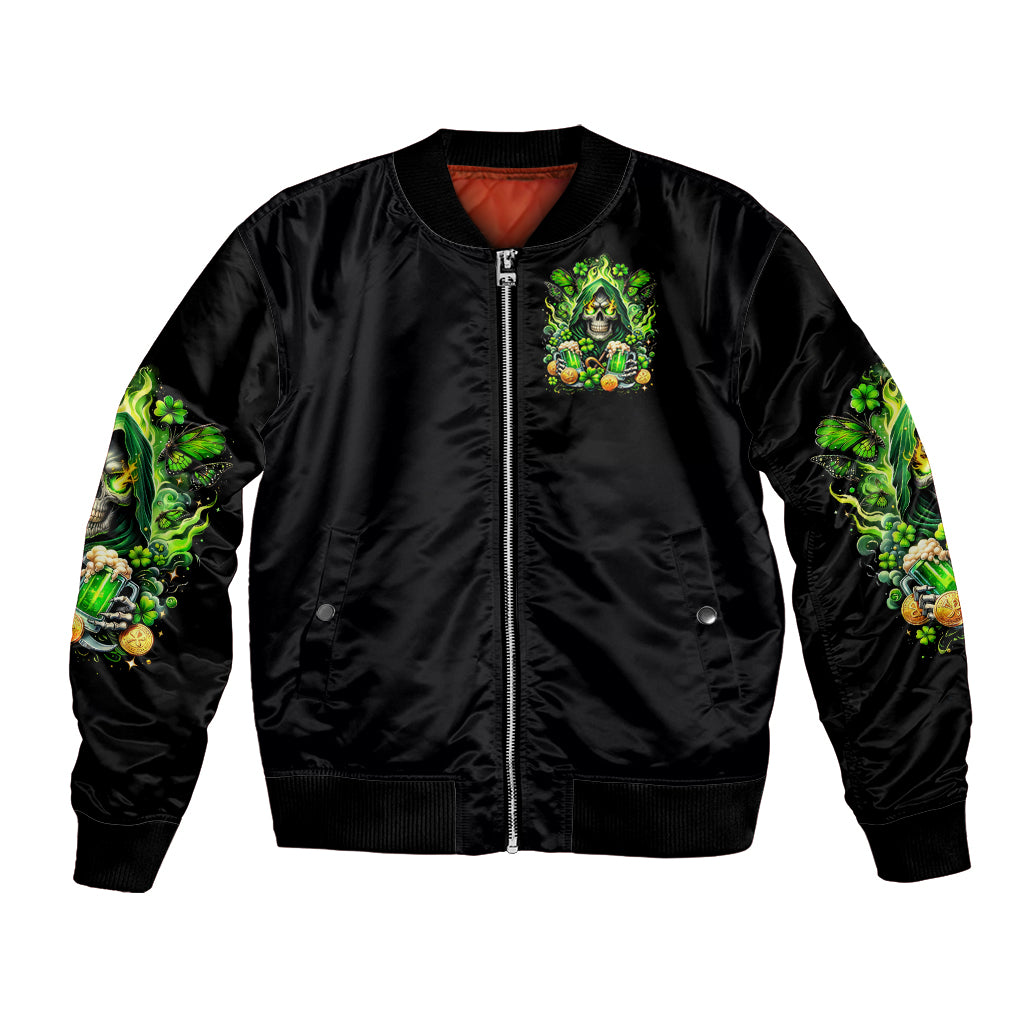 Irish Skull Bomber Jacket The Devil Whispered To Me I'm Coming For You - Wonder Print Shop
