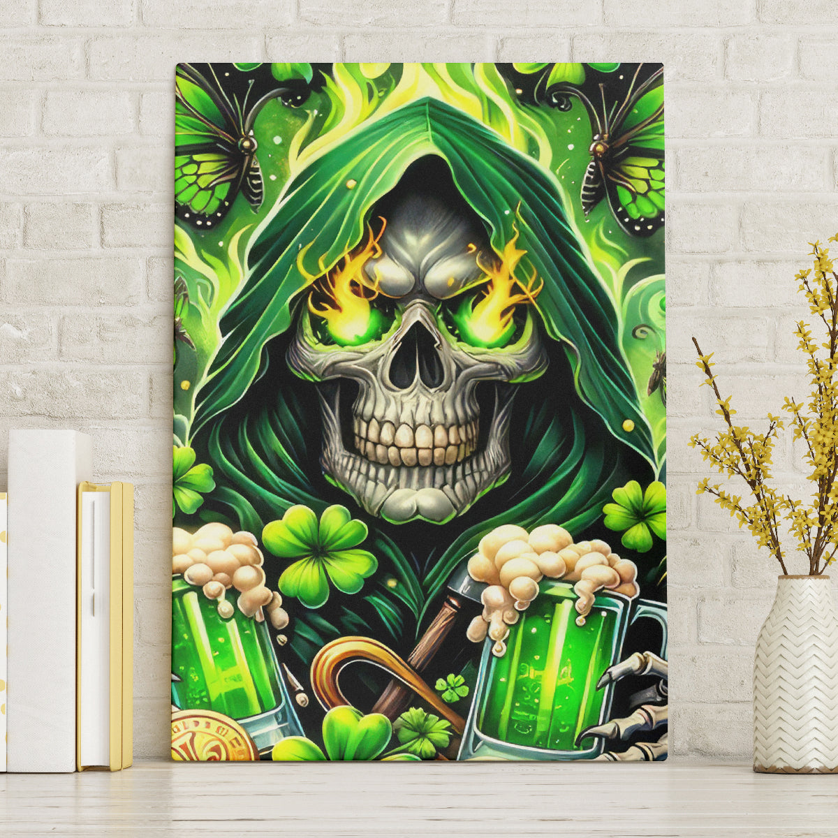 Irish Skull Canvas Wall Art The Devil Whispered To Me I'm Coming For You - Wonder Print Shop